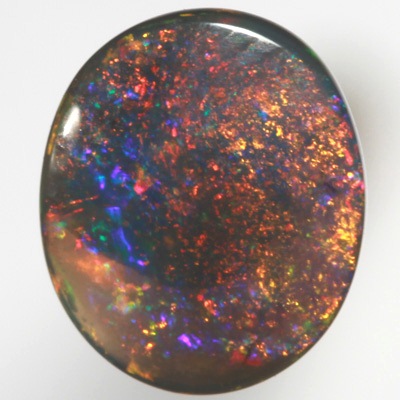 SOLID BLACK OPAL Gemmy red multicolour, Pinfire pattern SEE VIDEO